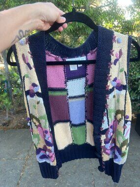 Vintage Multi-color Patch Sweater Vest